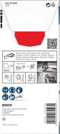 Multiherramienta Bosch PRO AYZ 53 BPB hoja 53×40 mm.